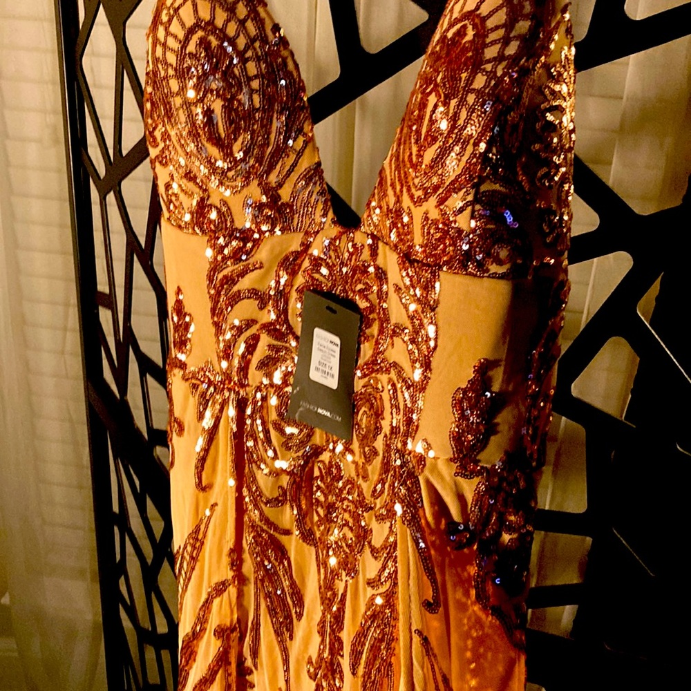NWT - Mesmerizing Rose Gold Sequin Gown